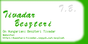 tivadar beszteri business card